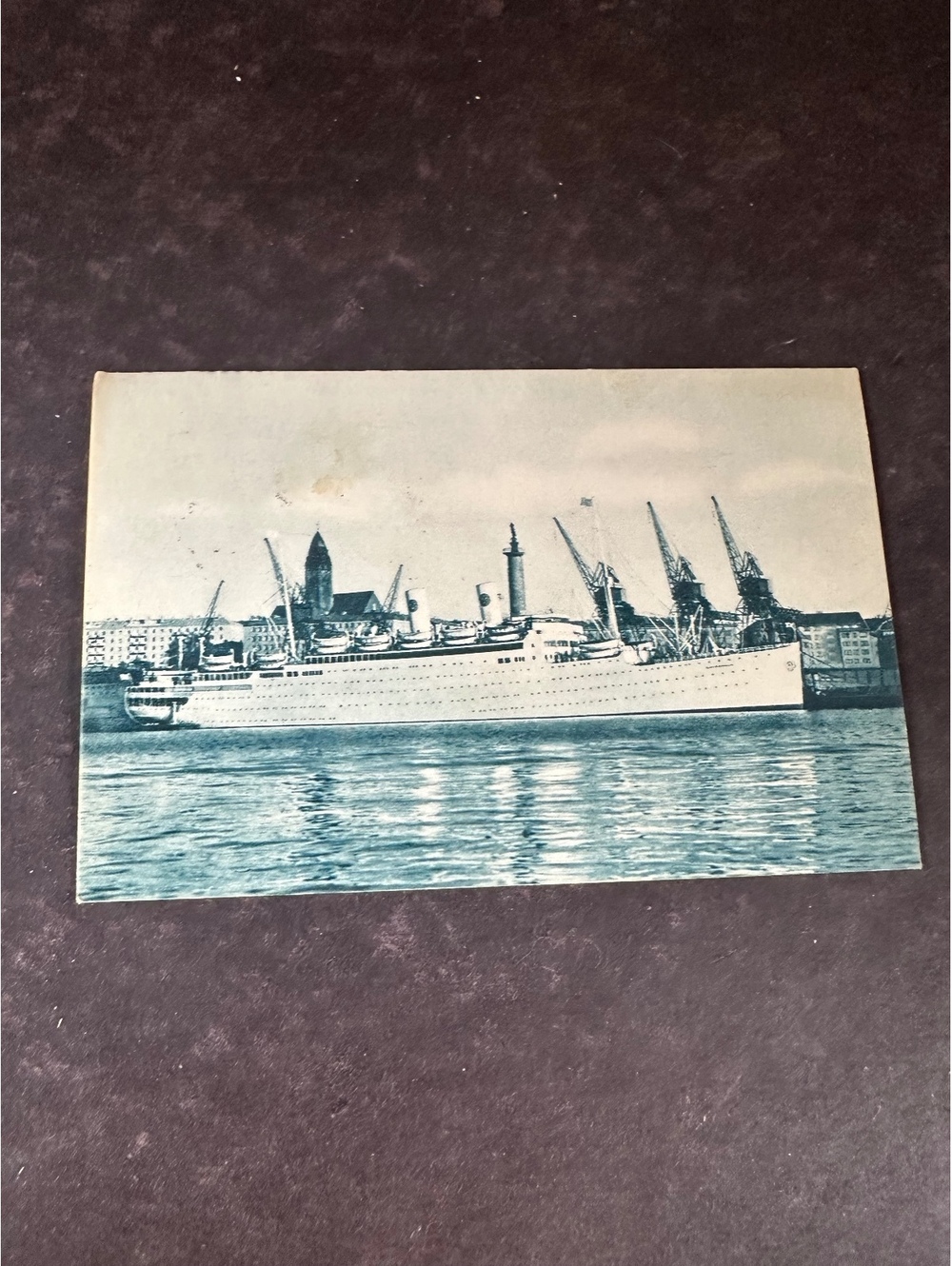 1948 MS Gripsholm Swedish American Line Ship Postcard Sweden 3 Stamps
